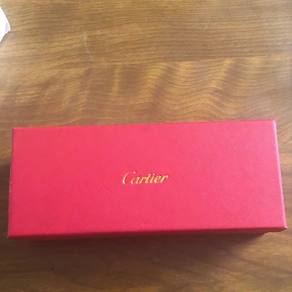 BRAND NEW IN THE BOX CARTIER GLASSES DARK TINT BUFFS BLACK & GOLD - Picture 6 of 10